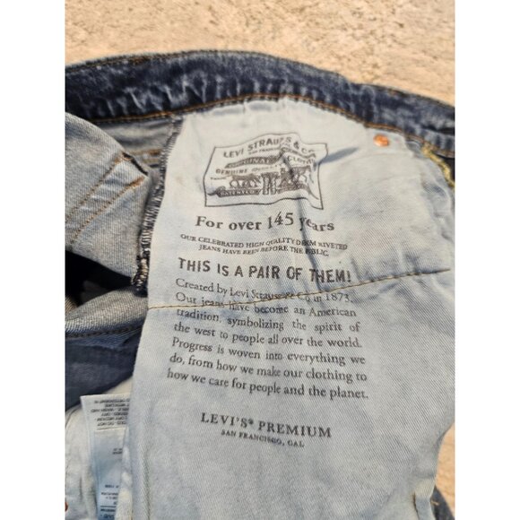 Levis 511 Mens Slim Fit Jeans Size 31x32 Blue Acid Washed Denim Y2K - Picture 7 of 9